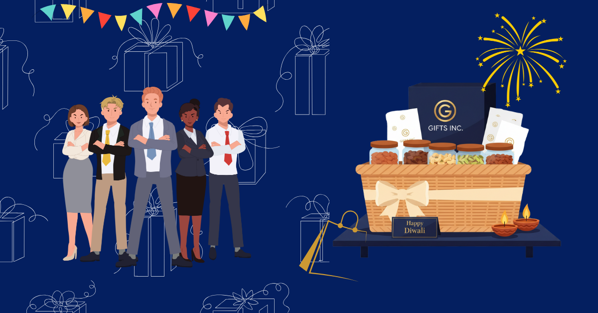 Corporate Diwali gift hamper with dry fruits and chocolates for employees