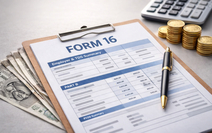 form 16 meaning tds certificate showing salary income and tax deduction details