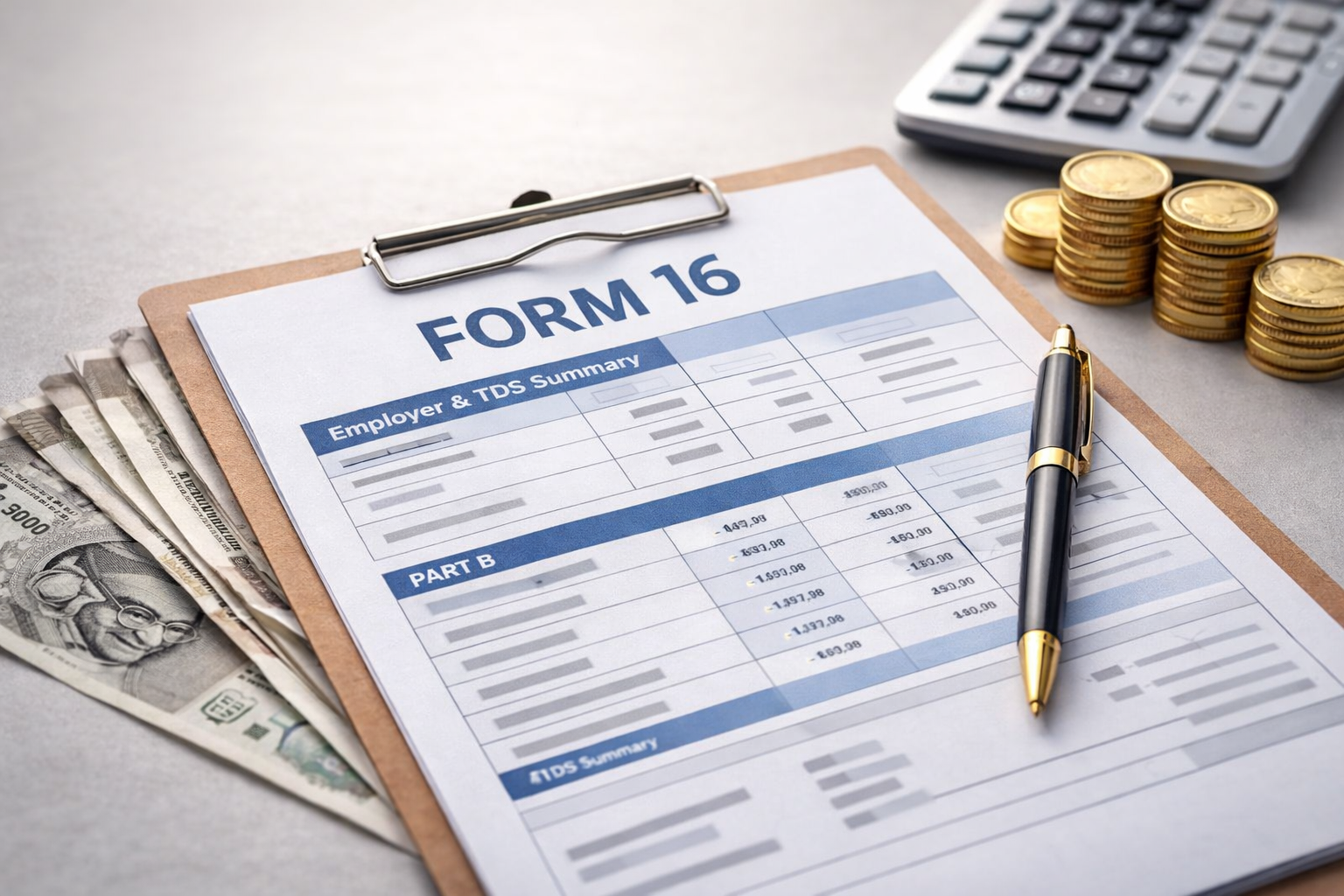 form 16 meaning tds certificate showing salary income and tax deduction details